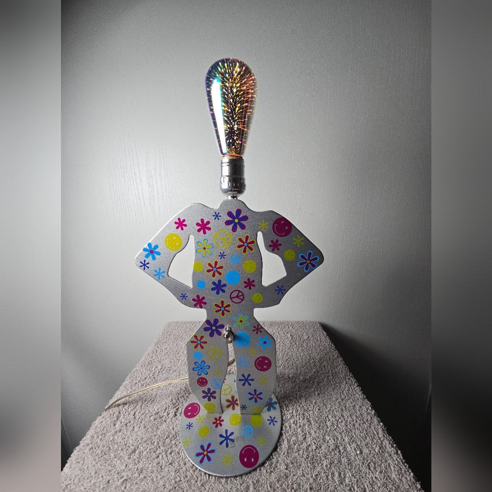Vintage Postmodern Memphis Modern Pop-Art Lamp Shaped Like A Man